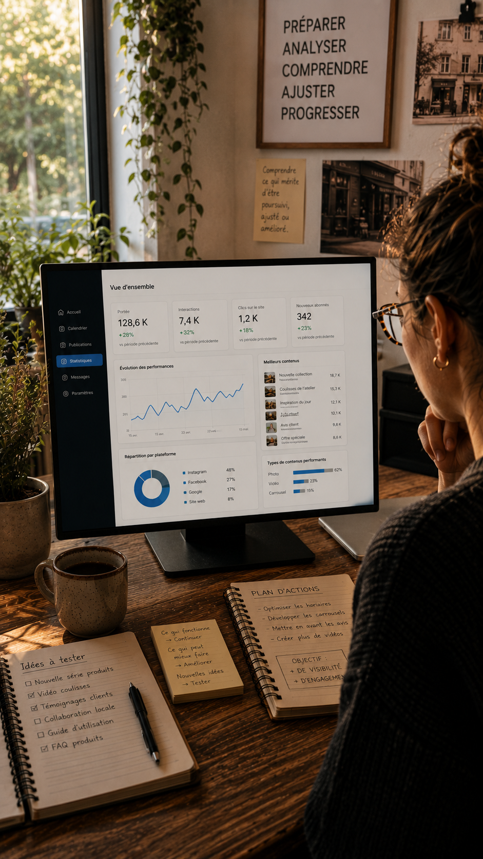 Analyse des statistiques et préparation d’un plan d’action pour faire évoluer la présence de l’entreprise